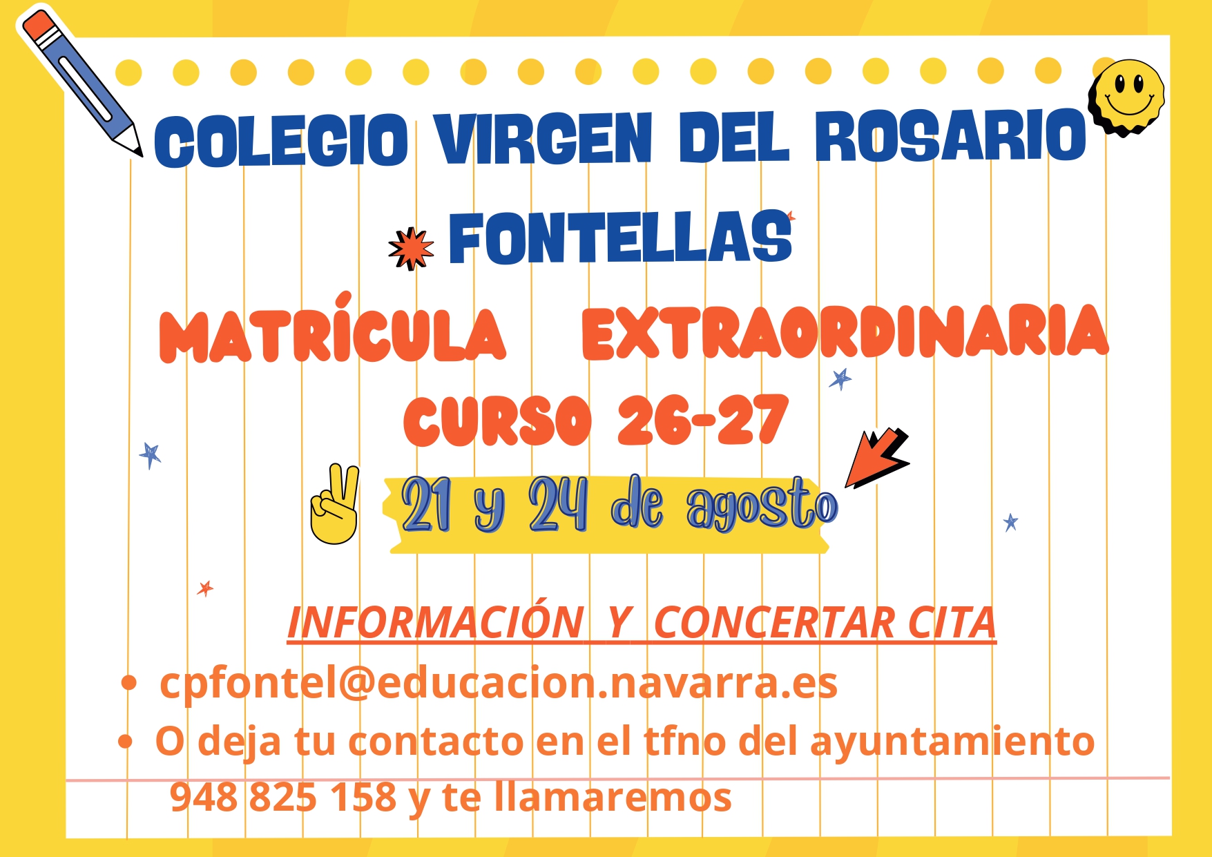 MATRICULACIÓN EXTRAORDINARIA, CURSO 26-27.